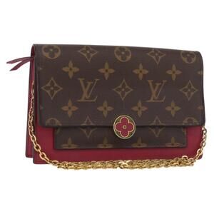 Louis Vuitton Monogram Flore Chain Wallet Fuchsia